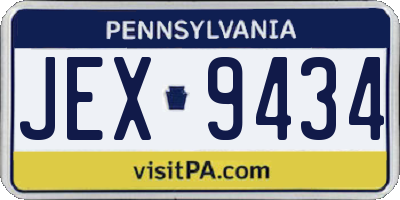 PA license plate JEX9434