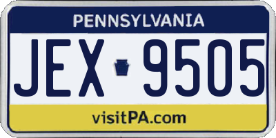 PA license plate JEX9505