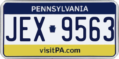 PA license plate JEX9563