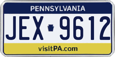 PA license plate JEX9612
