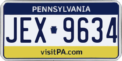 PA license plate JEX9634