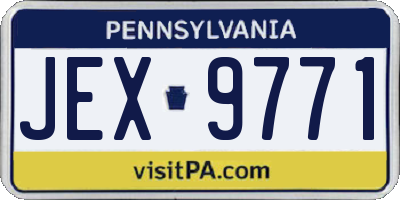 PA license plate JEX9771