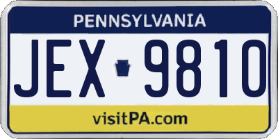 PA license plate JEX9810
