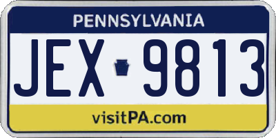 PA license plate JEX9813