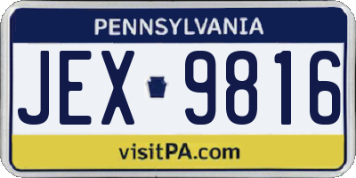 PA license plate JEX9816