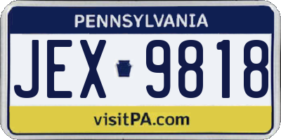PA license plate JEX9818