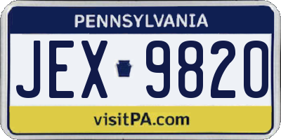 PA license plate JEX9820
