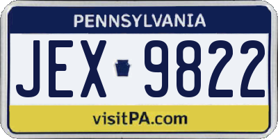 PA license plate JEX9822
