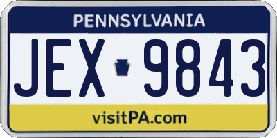 PA license plate JEX9843