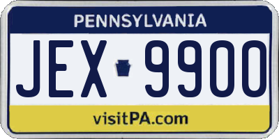 PA license plate JEX9900