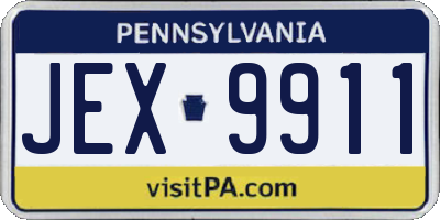PA license plate JEX9911