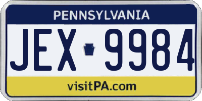 PA license plate JEX9984
