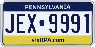 PA license plate JEX9991