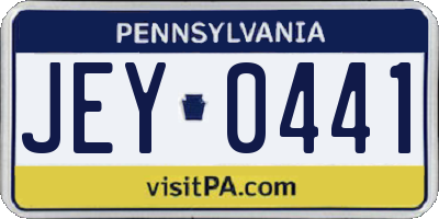 PA license plate JEY0441