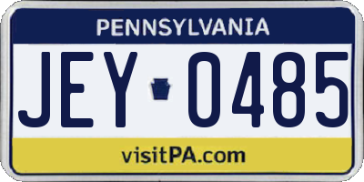 PA license plate JEY0485