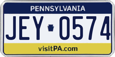 PA license plate JEY0574