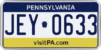 PA license plate JEY0633