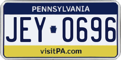 PA license plate JEY0696