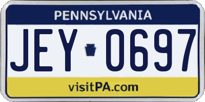 PA license plate JEY0697