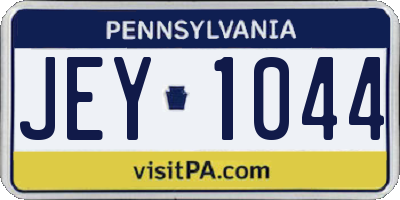 PA license plate JEY1044