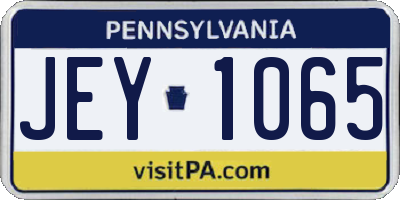 PA license plate JEY1065
