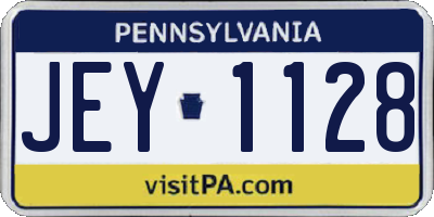 PA license plate JEY1128
