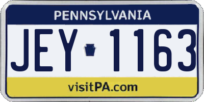 PA license plate JEY1163