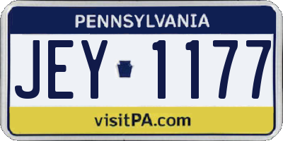PA license plate JEY1177