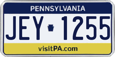 PA license plate JEY1255