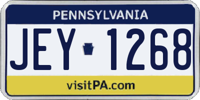 PA license plate JEY1268