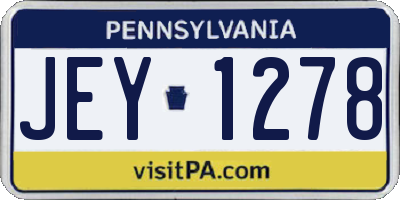 PA license plate JEY1278