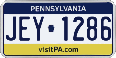 PA license plate JEY1286
