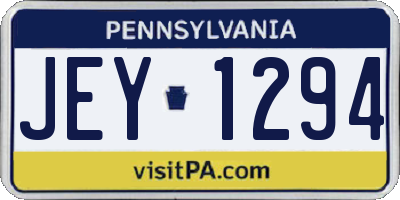 PA license plate JEY1294