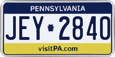 PA license plate JEY2840