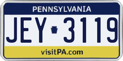 PA license plate JEY3119