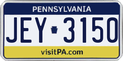 PA license plate JEY3150