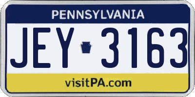 PA license plate JEY3163