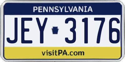PA license plate JEY3176