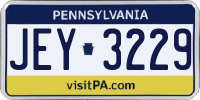 PA license plate JEY3229