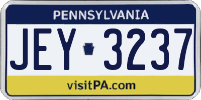 PA license plate JEY3237