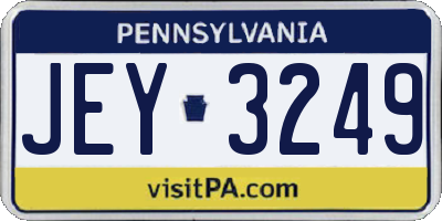 PA license plate JEY3249