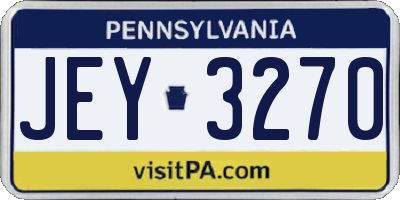 PA license plate JEY3270
