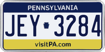 PA license plate JEY3284