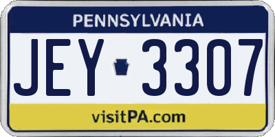 PA license plate JEY3307