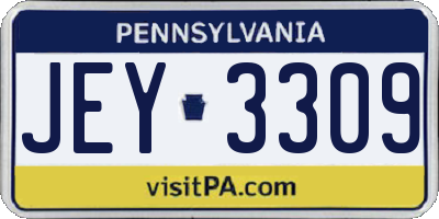 PA license plate JEY3309