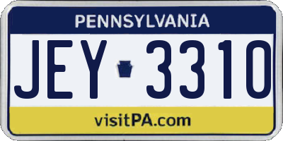 PA license plate JEY3310