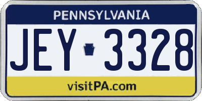 PA license plate JEY3328