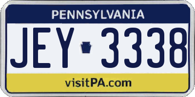 PA license plate JEY3338