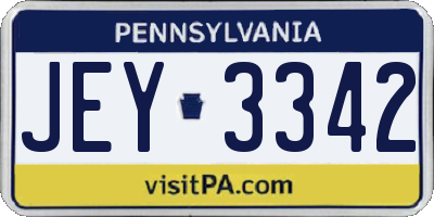 PA license plate JEY3342