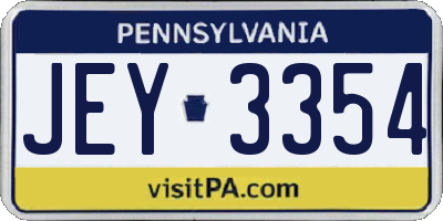 PA license plate JEY3354